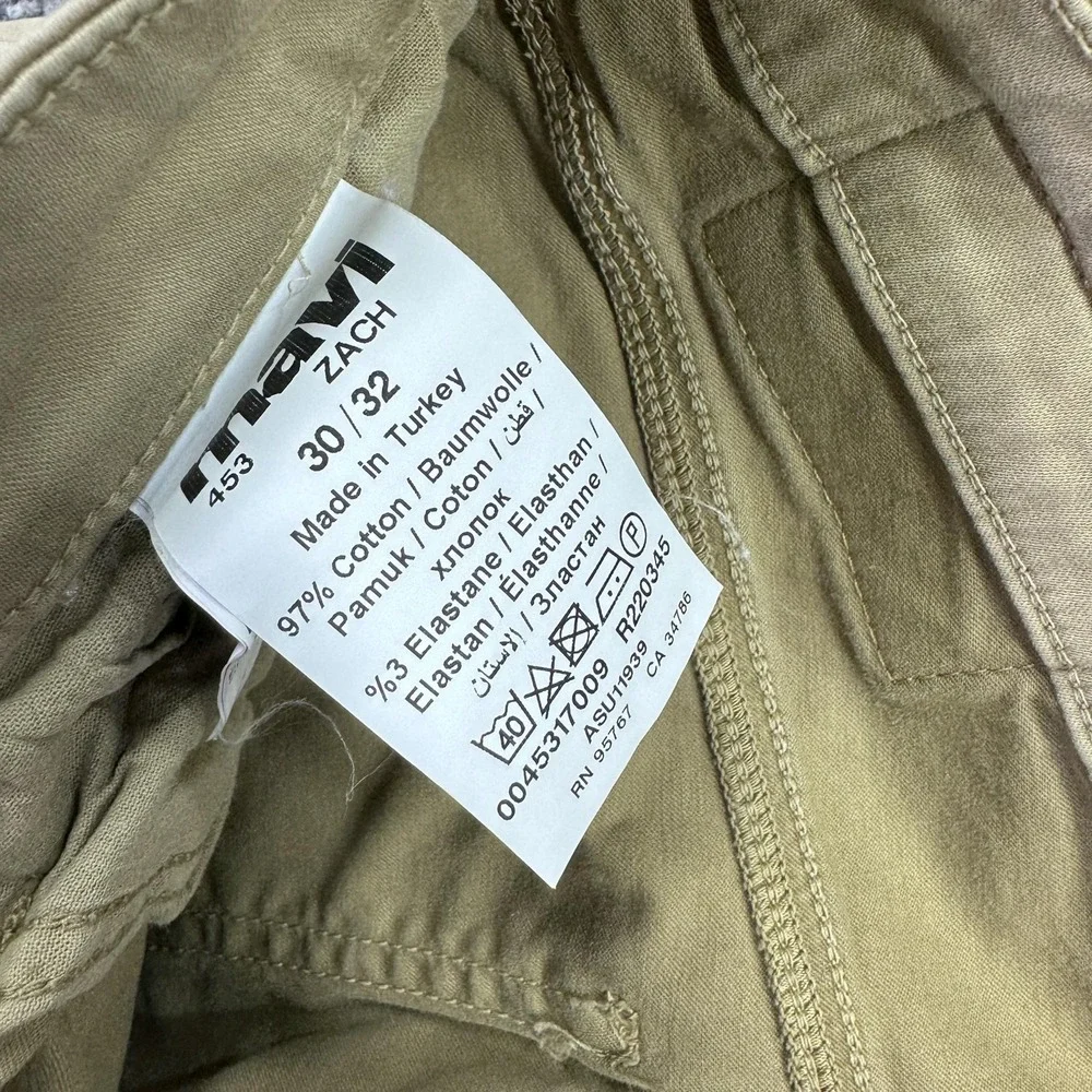 Mavi Zach Jeans Mens 30x32 Beige Regular Straight Denim Stretch Logo Casual